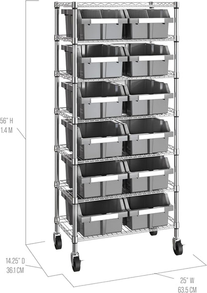 Seville Classics Heavy Duty NSF Bin Rack Solid Steel Wire Shelving Storage Unit - Image 12