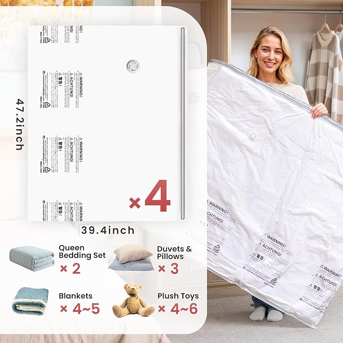 TAILI 4 Pack Vacuum Storage Bags - Image 3