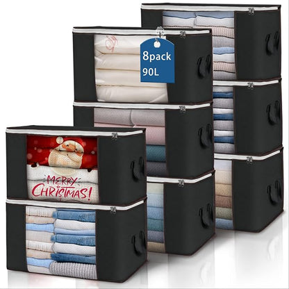 Large Storage Bags, 8 Pack Clothes Storage Bins Foldable Closet Organizers by BuddingJoy-BuildaJoyfulLifeforYou