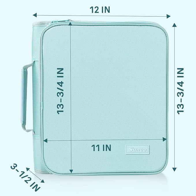 SUNEE Zippered Binder Bag with Handle, 2-Inch 3-Ring O-Ring, 500-Sheet Capacity - Image 6