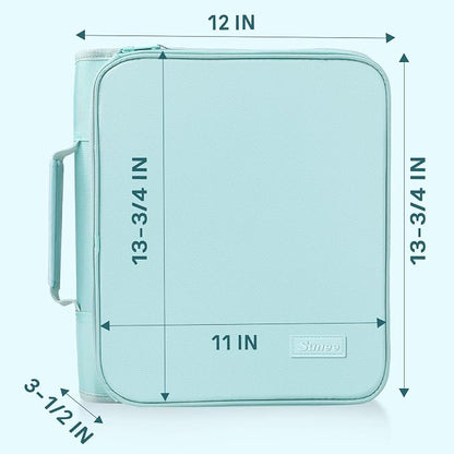 SUNEE Zippered Binder Bag with Handle, 2-Inch 3-Ring O-Ring, 500-Sheet Capacity - Image 6