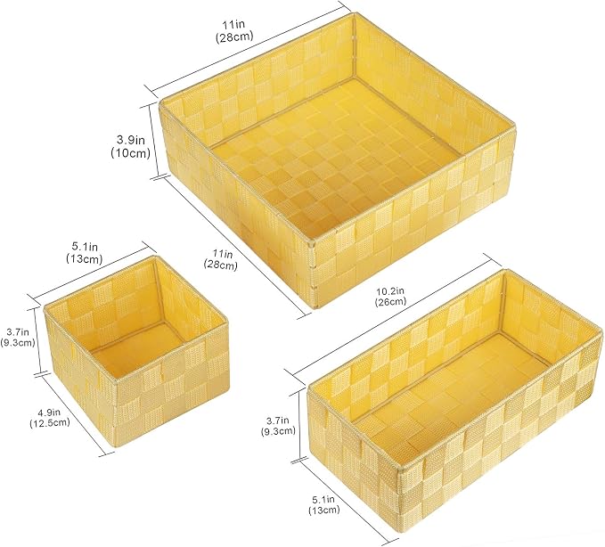 Posprica Woven Storage Baskets for Organizing, Small Black Baskets Cube Bin - Image 3