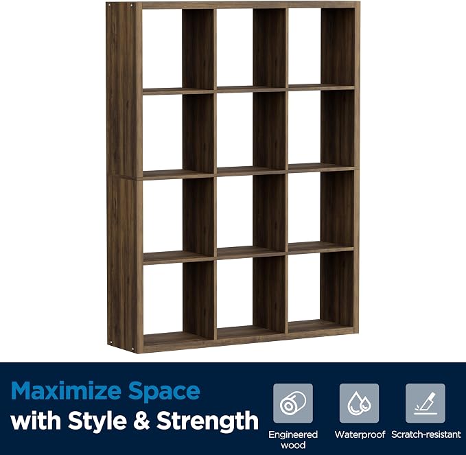 12-Cube Storage Organizer, Wooden Cube Shelf Bookcase - Image 8