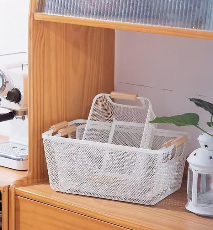 AJIODA Metal Mesh Steel Basket, Medium Wire Storage Organizer Basket - Image 7