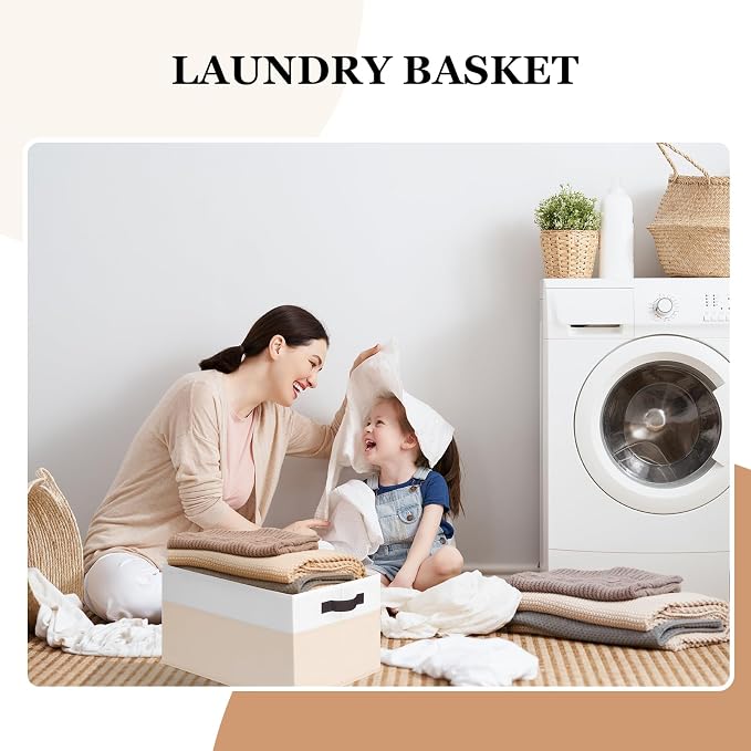 Criusia 8 Pack Large Storage Basket, Fabric Blanket Basket Living Room - Image 5