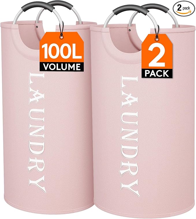 Lifewit 100L 2-Pack Large Laundry Basket, Collapsible Laundry Hamper by Lifewit
