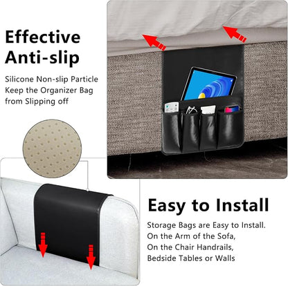 Non-slip Couch Organizer Armchair Caddy, Artificial Leather TV Remote Control - Image 4