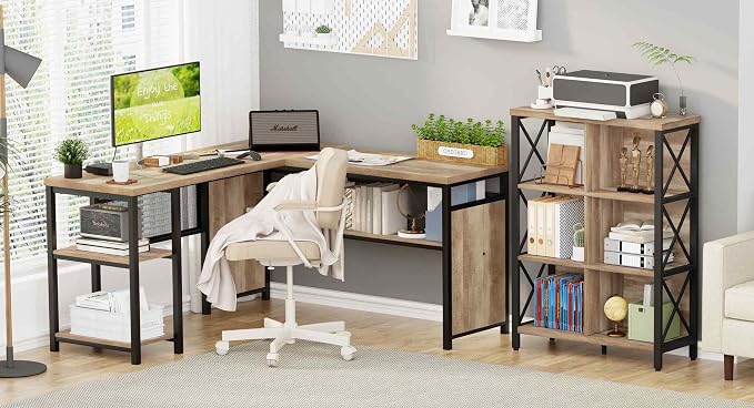 FATORRI 6 Cube Storage Organizer Shelf, Wood and Metal Cubby Bookcase, - Image 8