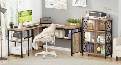 FATORRI 6 Cube Storage Organizer Shelf, Wood and Metal Cubby Bookcase, - Image 8