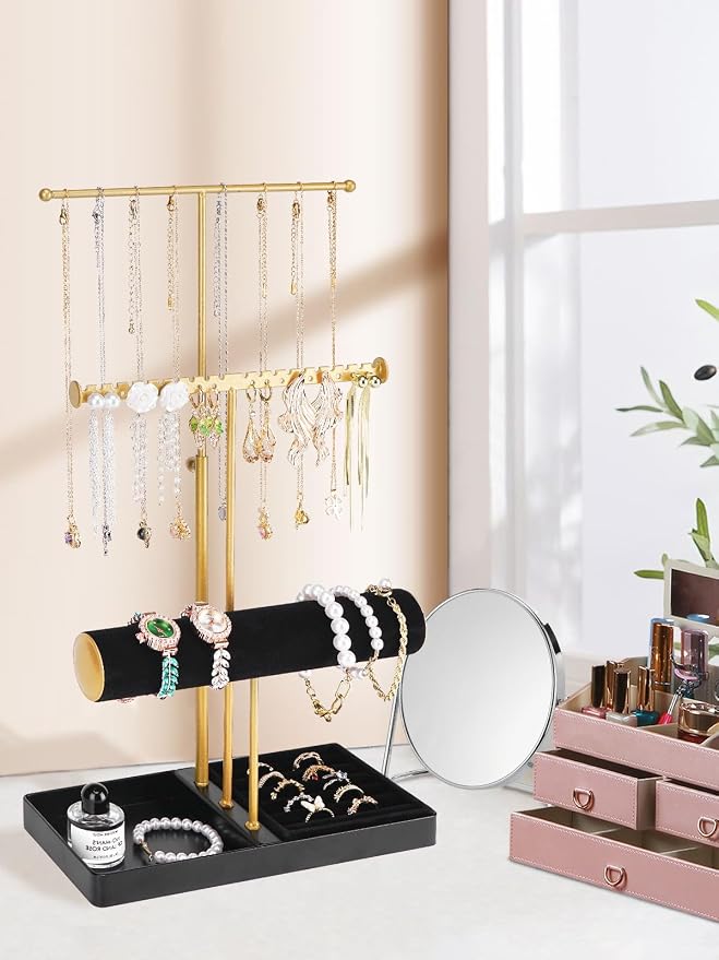 Cirhy Jewelry Organizer Stand, 3 Tier Necklace Holder - Image 3