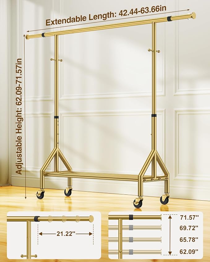 100% Stainless Steel Clothing Rack Load 760LBS, Ultra-Stable Heavy Duty Clothes - Image 5