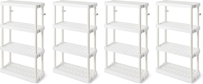 Gracious Living 4 Shelf Adjustable Height Medium Duty Storage Unit 14 x 32 x by GraciousLiving