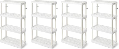 Gracious Living 4 Shelf Adjustable Height Medium Duty Storage Unit 14 x 32 x by GraciousLiving