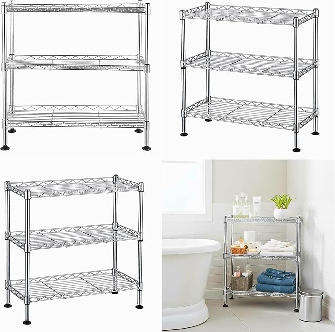 FOXHOLE 3-Tier Steel Metal Storage Rack Wire Shelving - Image 5