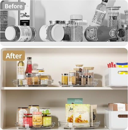 LAMU 2 Pack Clear Lazy Susan Turntable Organizer - Image 5