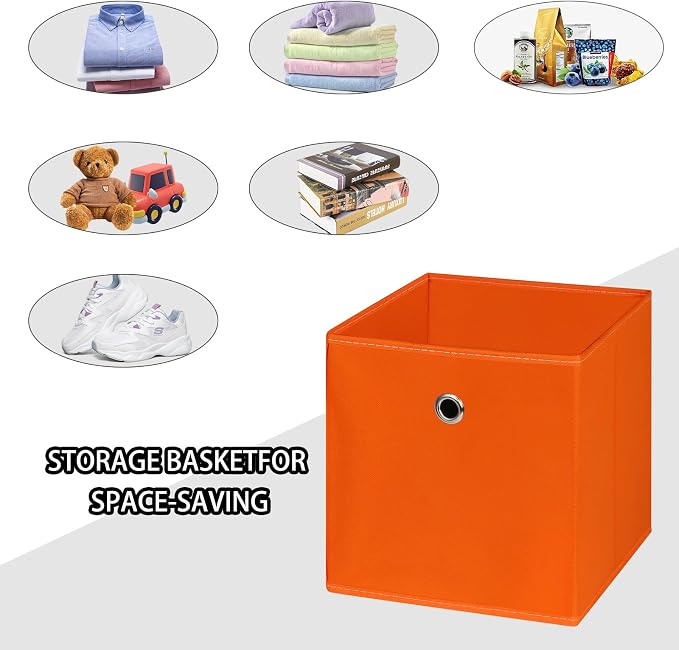 Foldable Storage Cubes Bins, 11 Inch Cloth Storage Cube Fabric Storage Box - Image 3