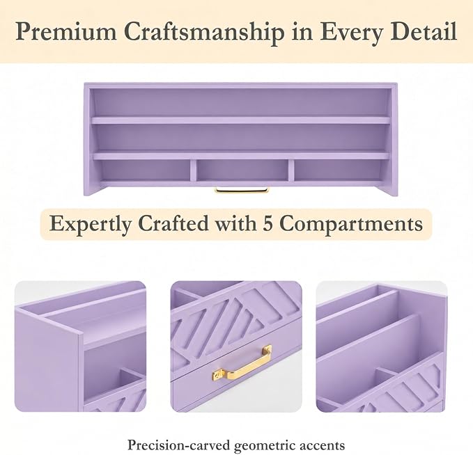 BLU MONACO | Wooden Mail Organizer Countertop - Image 7