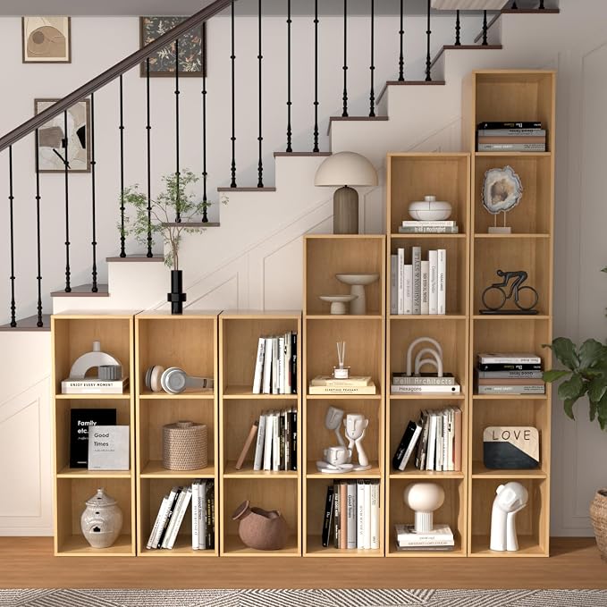 3 Cube Storage Organizer, 3 Tier Cube Low Bookcase Freestanding Storage Display - Image 9