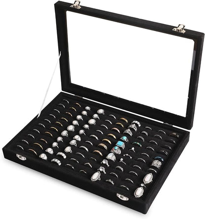 Frebeauty Ring Organizer Tray 100 Slots Ring Holder by Frebeauty