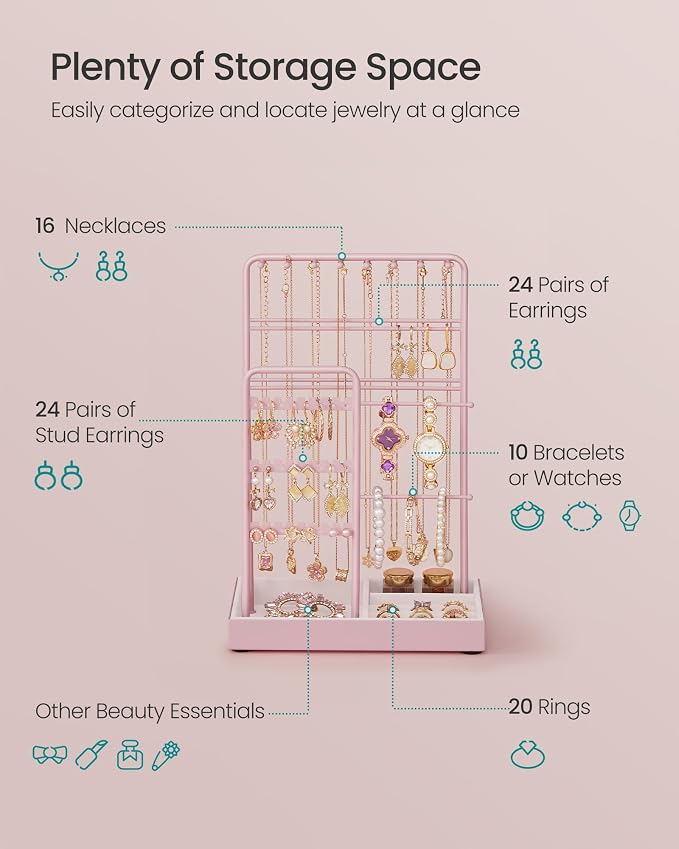 SONGMICS Jewelry Holder, Jewelry Organizer, Jewelry Display Stand - Image 4
