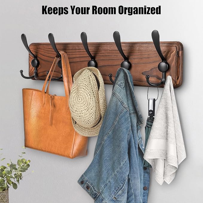 Kruodop Large Coat Rack Wall Mount Coat Hooks Coat Hanger - Image 4