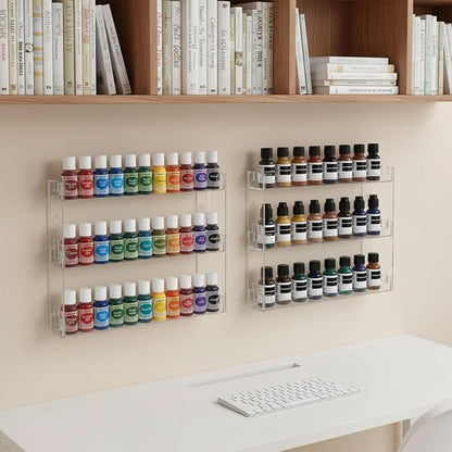 3 Pack 3-Tier Display Rack, Wall-Mount Acrylic Paint Organizer Shelf - Image 7