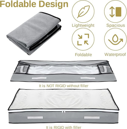 4 Pack 5.5 Inches High Under Bed Storage Containers, Low Profile Under Bed - Image 4