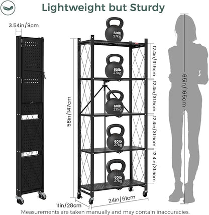 DEANIC 5-Shelf Folding Bookcase - Image 3