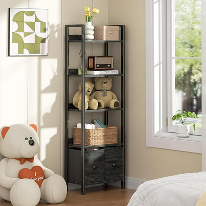 Furologee 5-Tier Bookshelf, Tall Bookcase - Image 7