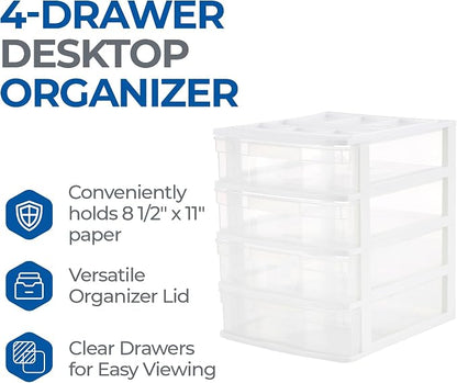 Gracious Living Drawer Organizer, 4-Tier Plastic Storage Desktop Drawers - Image 8