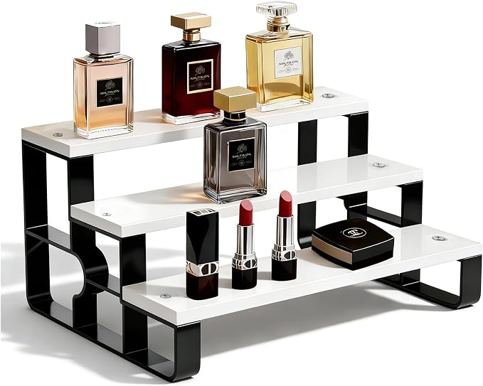 GRELY 3 Tier Perfume Organizer for Women, Makeup Display Stand Holder, Wooden by JCHGrely