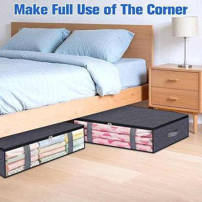 Under Bed Storage Containers, 4 Pack Blanket Storage Bags, Collapsible Storage - Image 7
