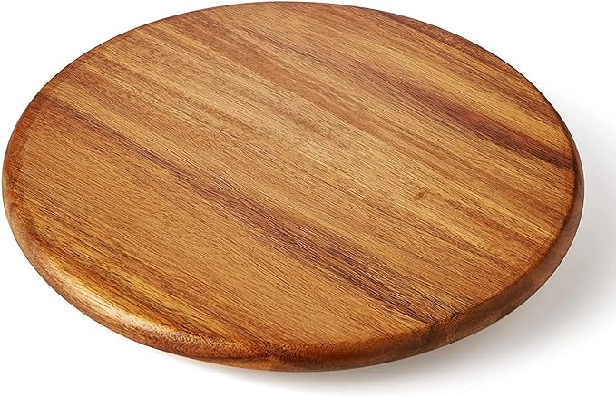 Acacia Wood Lazy Susan Wood Turntable Tray Cabinet Organizer by oridom