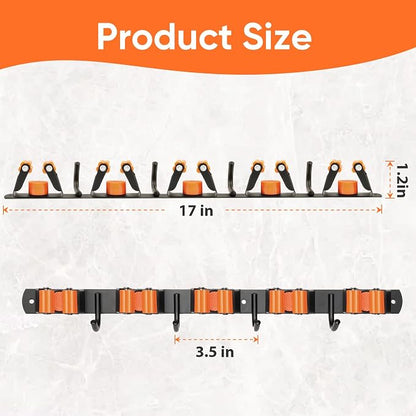 Gorlary Mop and Broom Holder Wall Mount, Broom Hanger Organizer Storage Racks - Image 3