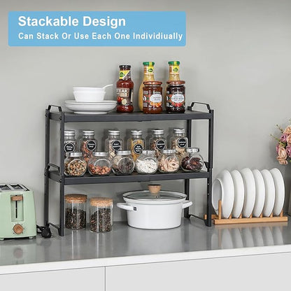 Expandable Cabinet Shelf Organizer, Adjustable kitchen Countertop Storage | 2 - Image 5