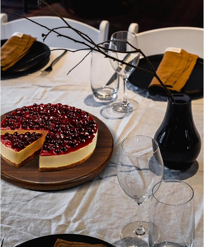 12 Inches Black Walnut Wood Lazy Susan, Solid Wooden Round Kitchen Turntable - Image 7