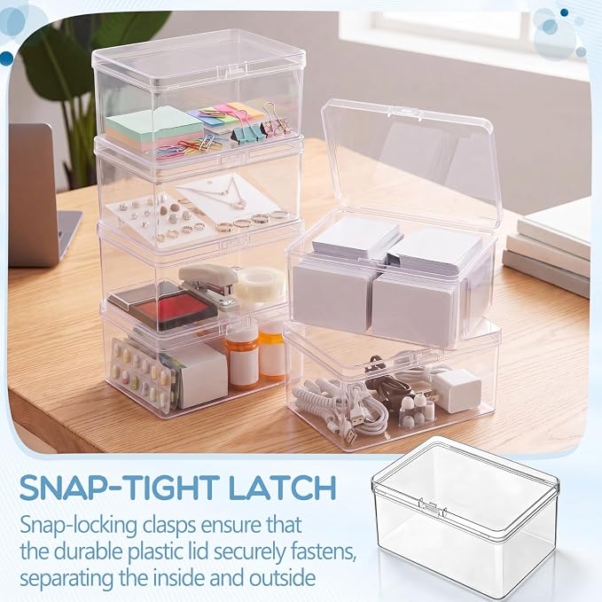 Jetec 6 Pieces Mini Plastic Clear Beads Storage Containers Box - Image 6