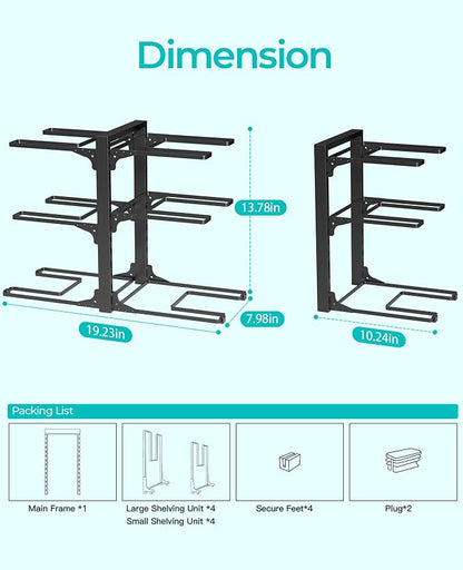 ORDORA Pots and Pans Organizer under Cabinet 13.78" Height, 6-Tier Kitchen - Image 4