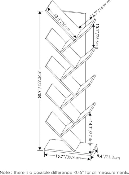 Furinno Bookshelf 9-Tier Floor Standing Tree Bookcase - Image 3