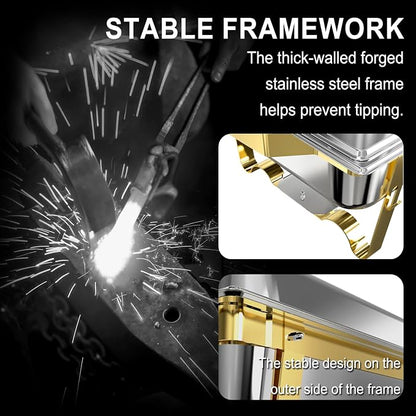 Chafing Dishes for Buffet 4 Pack, 11QT Stainless Steel Food Warmers for Parties - Image 4
