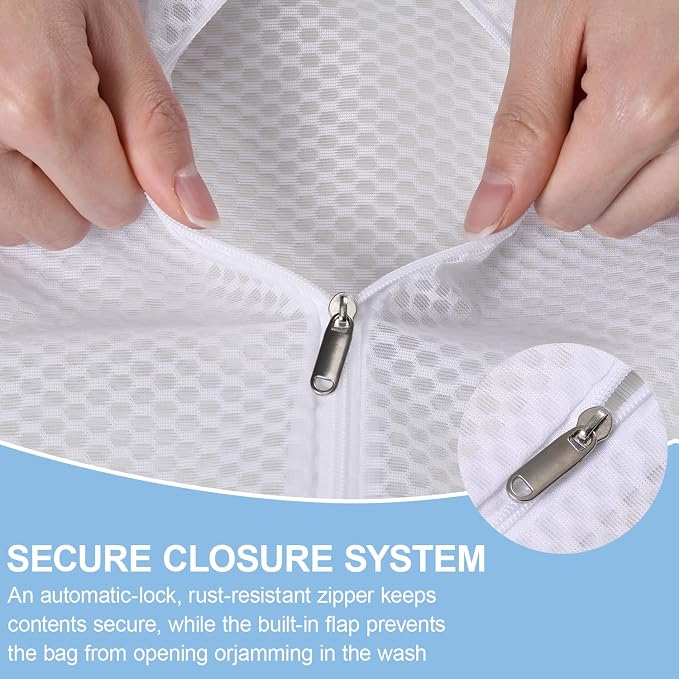 Honeycomb Mesh Laundry Bags 3 Pack, Durable Washing Bags - Image 7