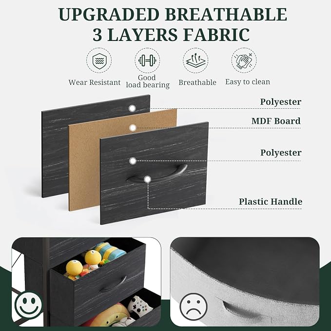 4 Drawers Dresser for Bedroom Fabric Storage Tower - Image 6
