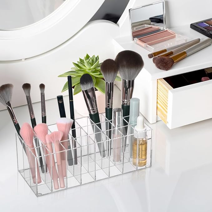 Lipstick Organizer Display, 24 Slot Thick Clear Acrylic Lipstick Holder - Image 3
