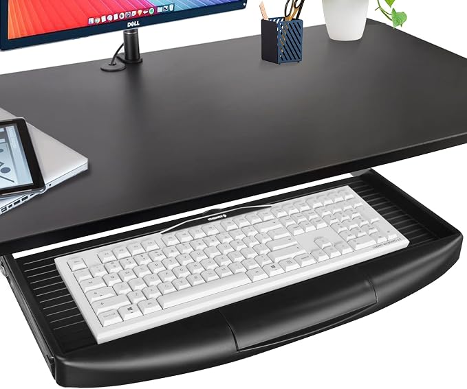 22"Wx11"D Under Desk Keyboard Tray Slide Out, Pull Out Keyboard Tray by TooCust