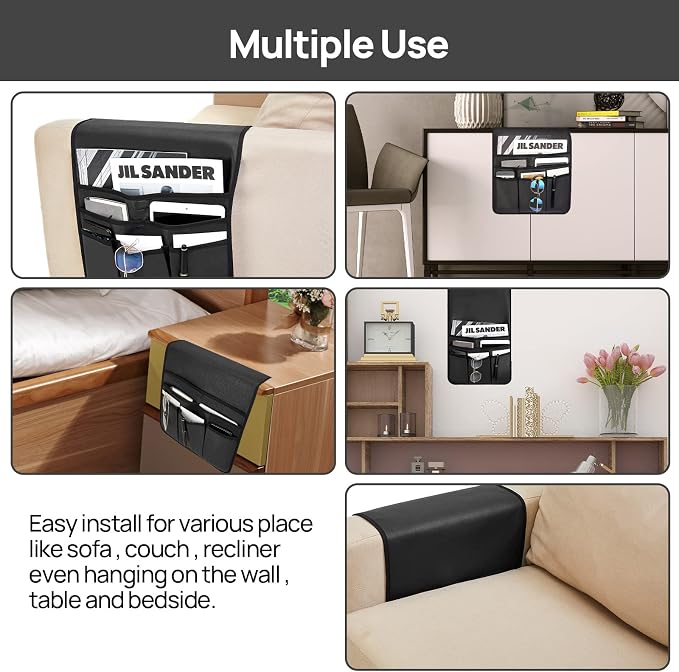 Teniux Remote Control Holder Faux Leather Armrest Organizer - Image 5