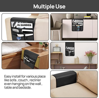 Teniux Remote Control Holder Faux Leather Armrest Organizer - Image 5