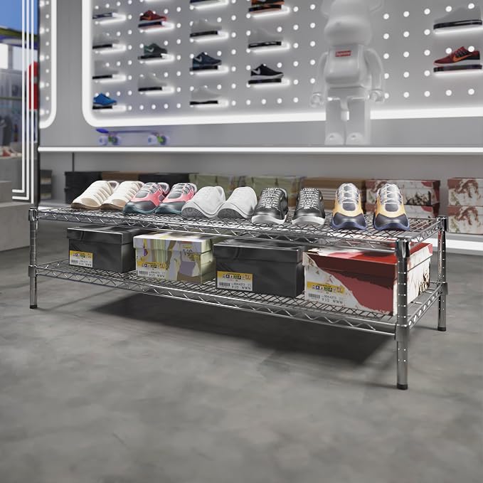 21" Deep x 54" Wide x 14" Height Wire Shelving Kit | 2-Tier | NSF Commercial - Image 2