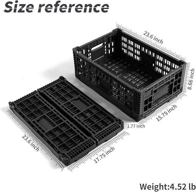 Collapsible Storage Bin Containe，52 Liter Transferheavy duty plastic storage box - Image 4