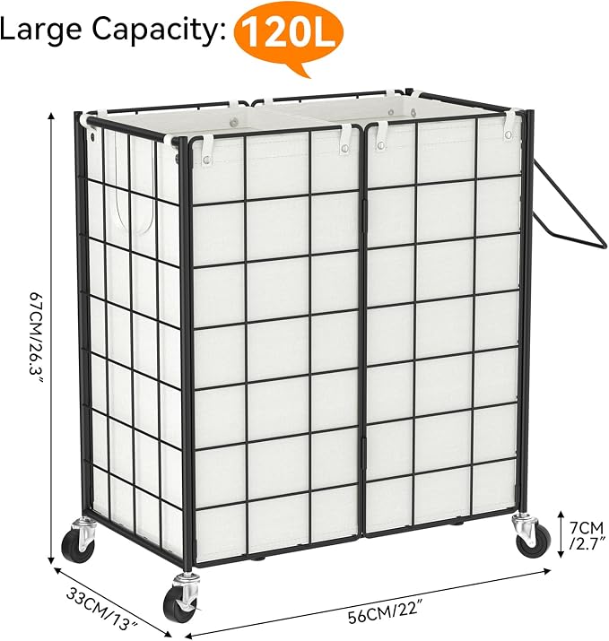 WOWLIVE Double Laundry Hamper - Image 4