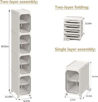 4-Tier Tall Narrow Storage Cabinet, Slim Bathroom Storage Cabinet - Image 2